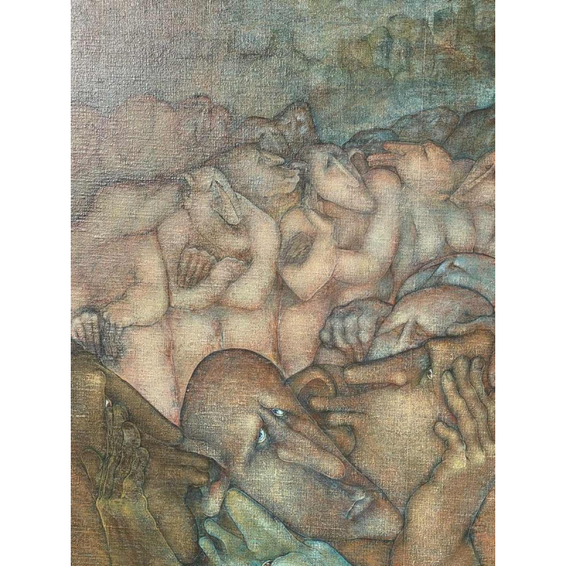 Simone TOUSSAINT (1940-2004) "Un bruit qui court" 50x70 cm