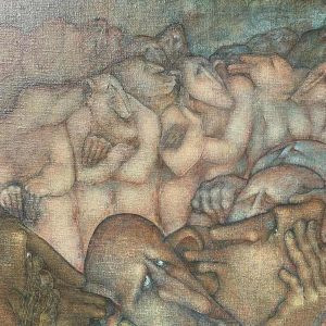 Simone TOUSSAINT (1940-2004) "Un bruit qui court" 50x70 cm