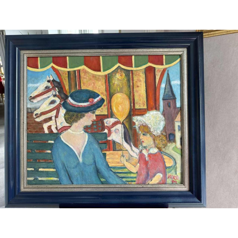 Marcel HOCQ :(1933-20121): « La petite fille au ballon et le carrousel »