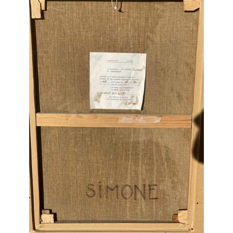 Simone TOUSSAINT (1940-2004) "Un bruit qui court" 50x70 cm