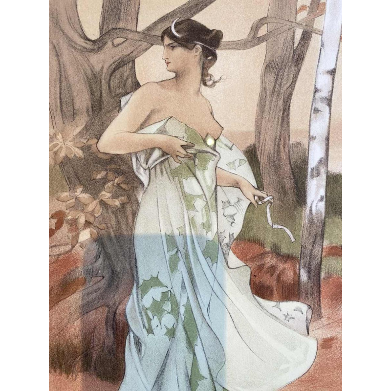 Auguste Donnay for L'Imprimerie Champenois Artemis original lithograph on wove paper, 1897