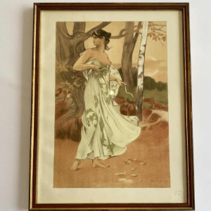 Auguste Donnay for L'Imprimerie Champenois Artemis original lithograph on wove paper, 1897
