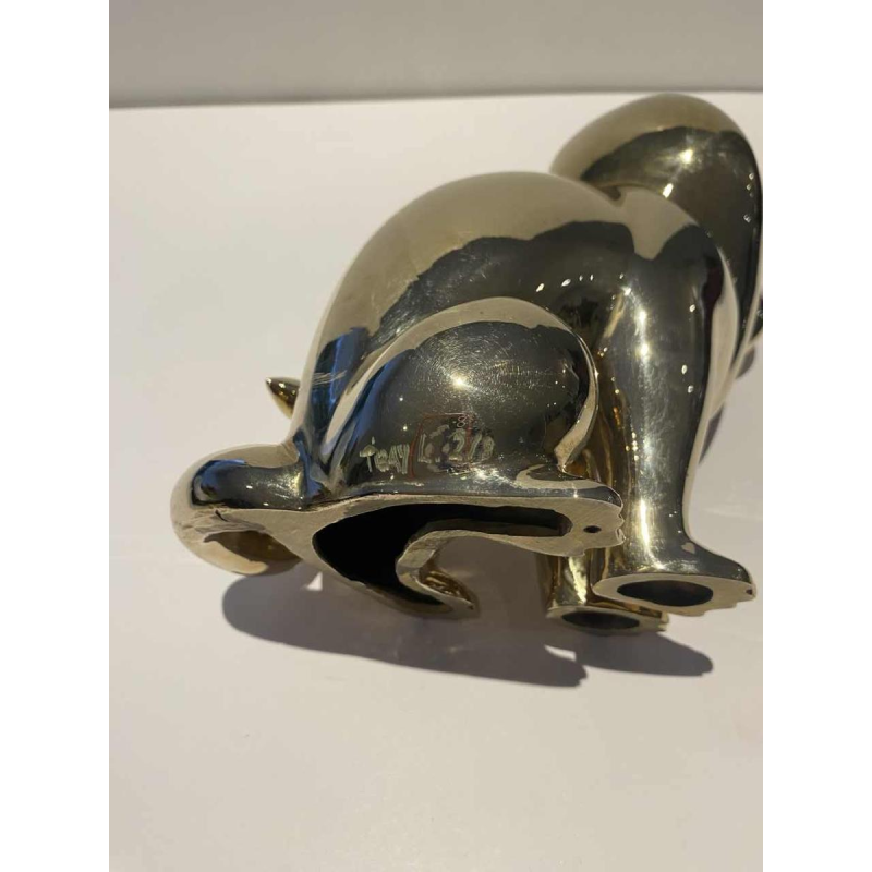 Laszlo Tibay door Caster Bronz Kft 'Leeuw' bronzen sculptuur, 1962