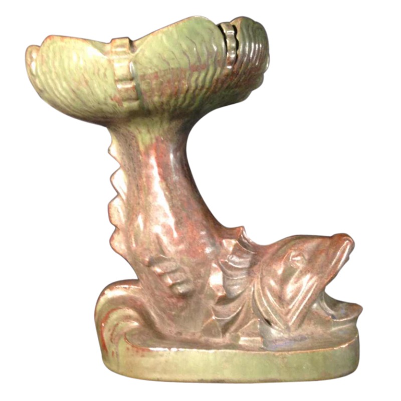 Roger Guérin, coupe à fruits au poisson Art Déco, grès de Bouffioulx 1925