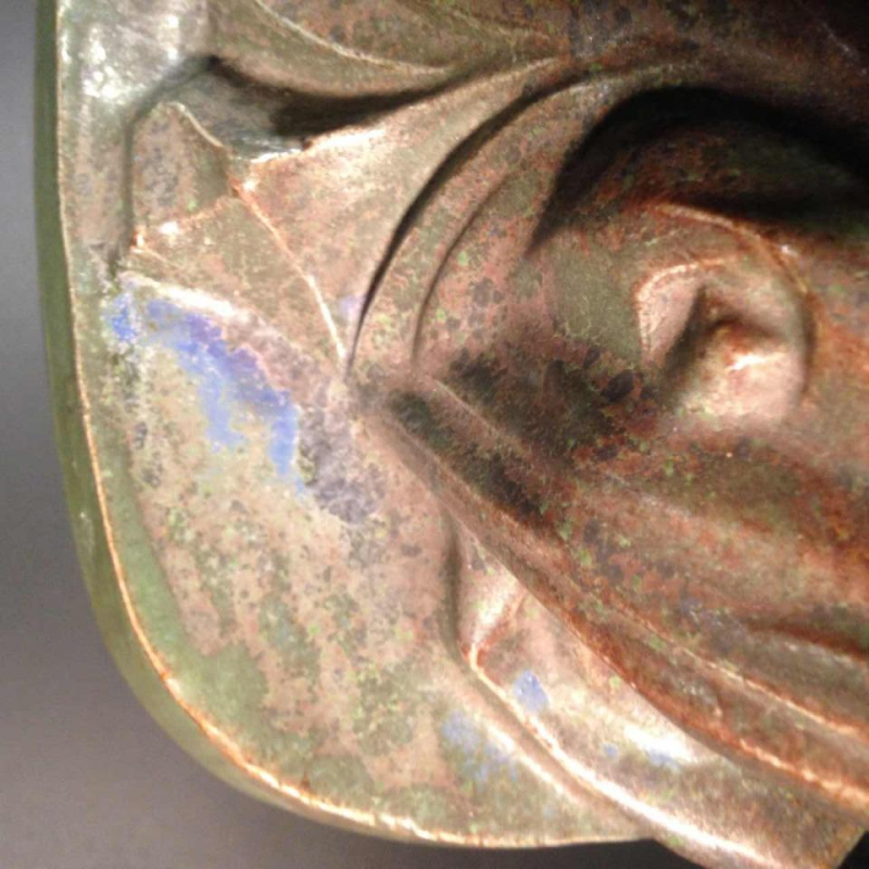 Roger Guérin, coupe à fruits au poisson Art Déco, grès de Bouffioulx 1925