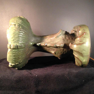 Roger Guérin, Art Deco fish fruits dish, Bouffioulx sandstone 1925