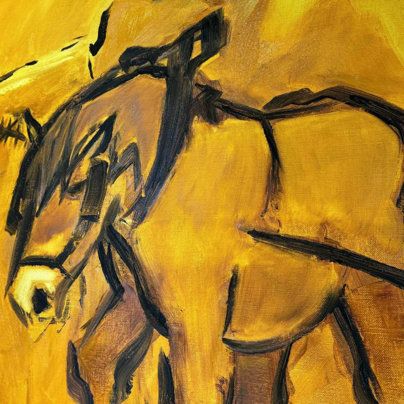 Milo DARDENNE ‘Men and carriage after haymaking’ painting oil on canvas