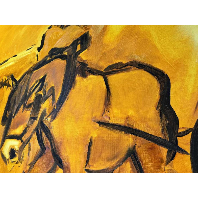 Milo DARDENNE ‘Men and carriage after haymaking’ painting oil on canvas