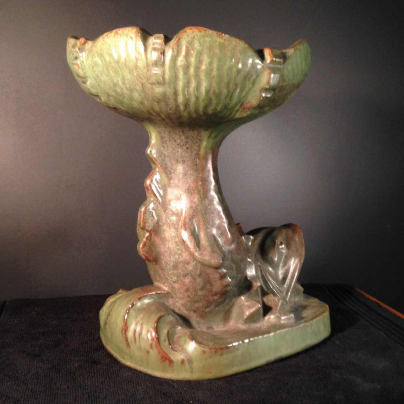 Roger Guérin, Art Deco steengoed visfruitschaal, Bouffioulx 1925