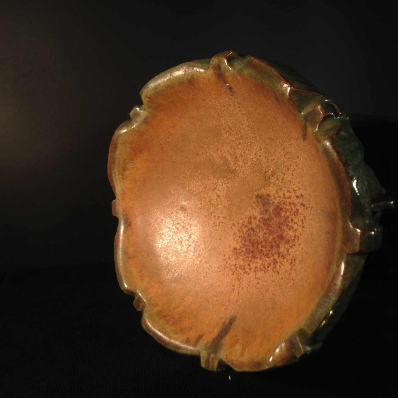 Roger Guérin, Art Deco fish fruits dish, Bouffioulx sandstone 1925