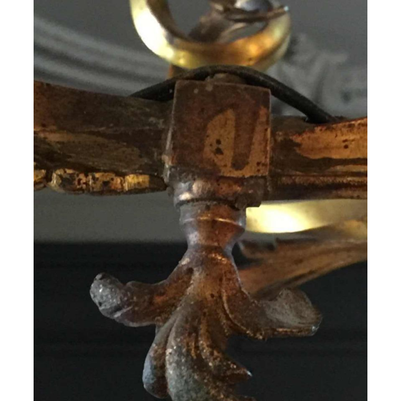 Napoleon III bronzen kroonluchter, Louis XV-stijl barokke rococo twist, 1890.