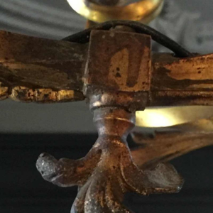 Bronze Chandelier Napoléon III , style Louis XV torsade rocaille baroque, 1890.