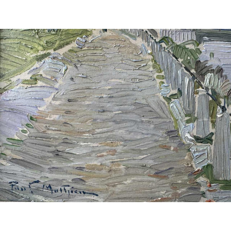 Paul MATHIEU « La Meuse à Namur avec le Pont de Jambes et la Citadelle » huile sur panneau