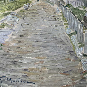 Paul MATHIEU « La Meuse à Namur avec le Pont de Jambes et la Citadelle » huile sur panneau