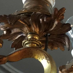 Napoleon III bronzen kroonluchter, Louis XV-stijl barokke rococo twist, 1890.