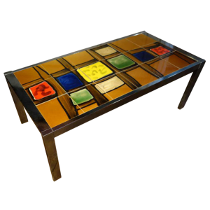 salontafel keramiek / metaal chroom Design Stijl Belarti, circa 1960