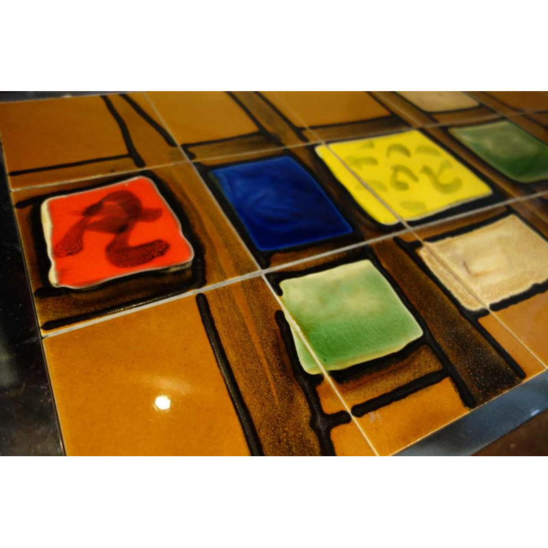 table basse céramique / métal chromé Design Style Belarti, circa 1960