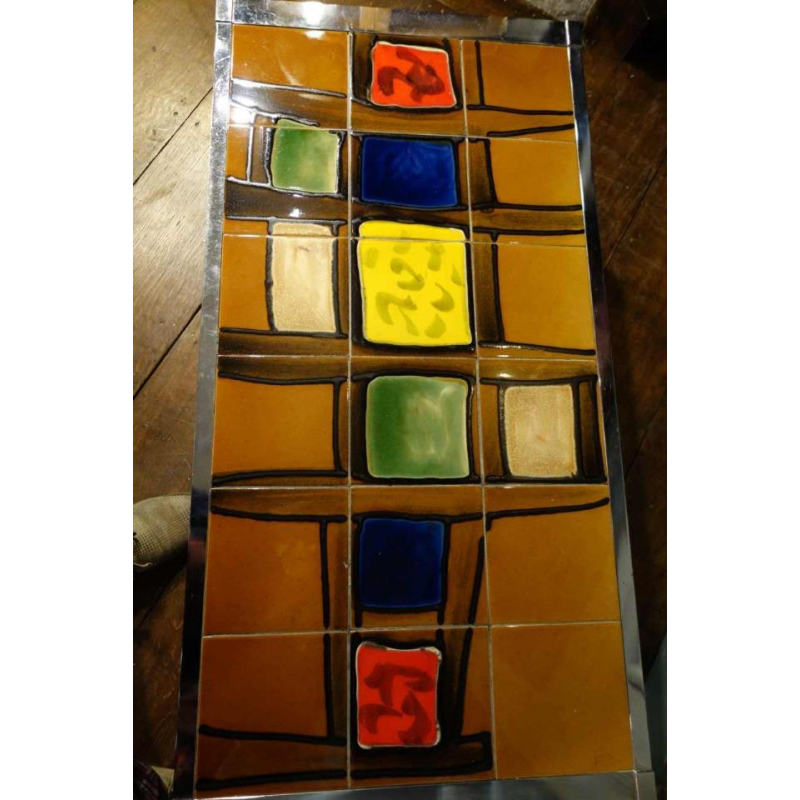 salontafel keramiek / metaal chroom Design Stijl Belarti, circa 1960