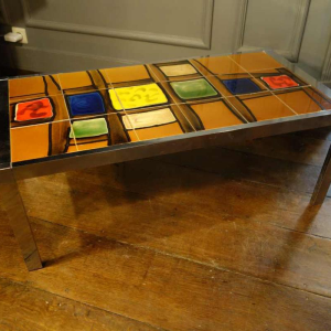 salontafel keramiek / metaal chroom Design Stijl Belarti, circa 1960