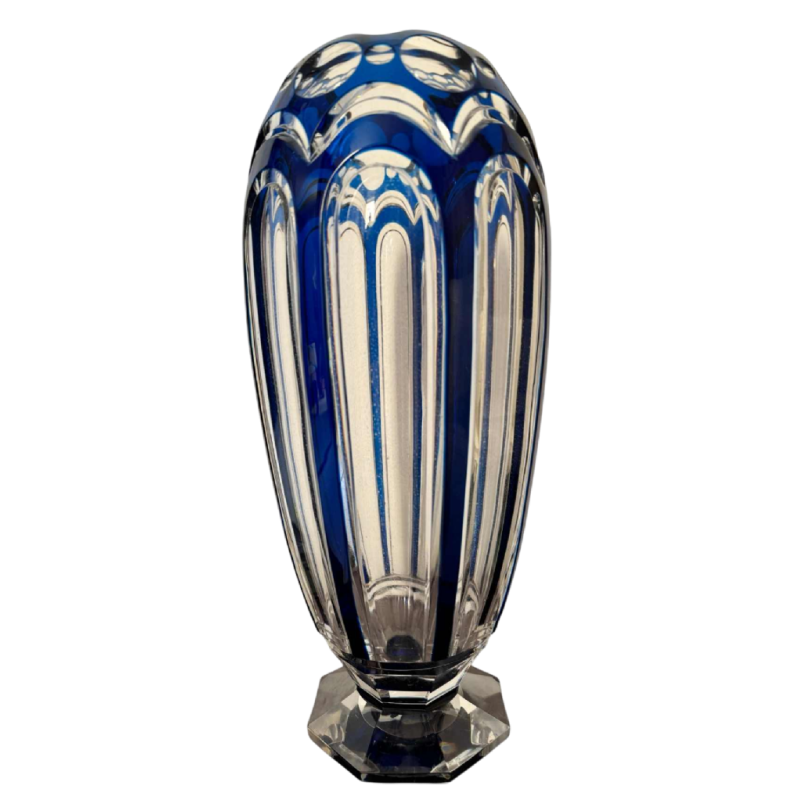 Val Saint Lambert, grote ADP9 vaas (Art Deco Parijs) kristal jaren 1925 ht:40 cm