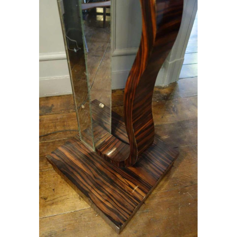 Large Art Deco Floor Lamp / Selette, Macassar Ebony, circa 1930