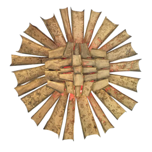 Grote SUNBURST wandsculptuur lamp, Hars & Polyester, stijl Brutalist 1970 Grote SUNBURST wandsculptuur lamp, Hars & Polyester, stijl Brutalist 1970