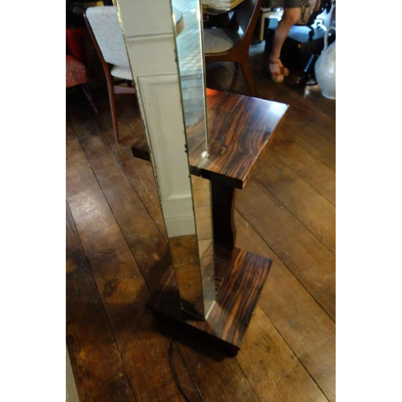 Grote Art Deco Staanlamp / Selette, Macassar Ebbenhout, circa 1930