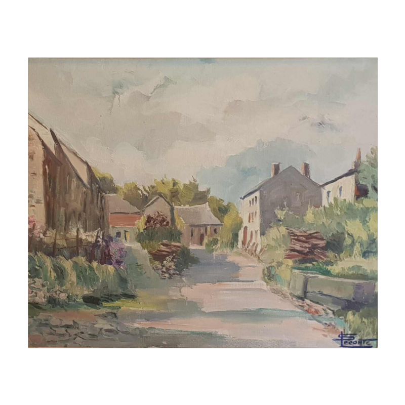 Simone Leconte ‘ Landscape in the Ardennes ’ painting oil on canvas