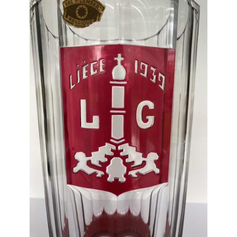 Val Saint Lambert, vase commémoratif de l'Exposition de l'Eau à Liège en 1939