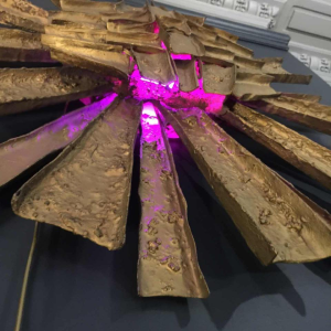 Big Wall SUNBURST sculpture lamp, Resin & Polyester, style Brutalist, 1970