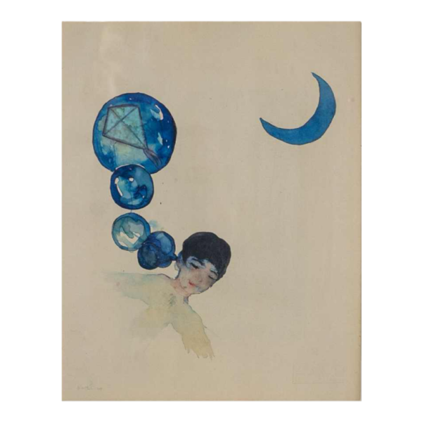 Bilal in de blauwe maan, Bilal Bahir, gemengde techniek, 2019