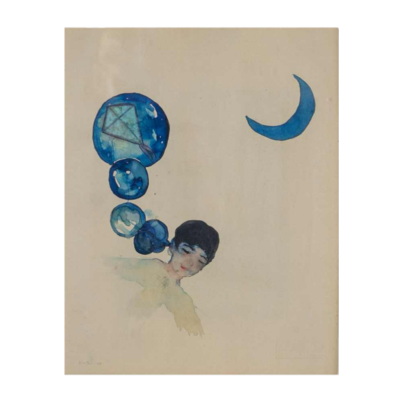 Bilal in de blauwe maan, Bilal Bahir, gemengde techniek, 2019