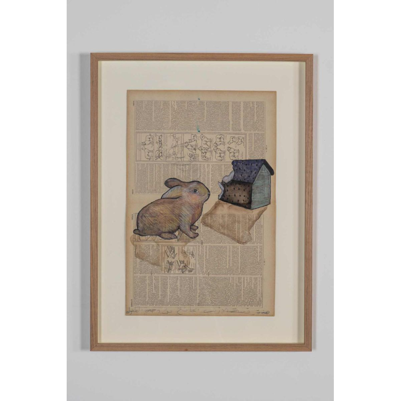 Once upon a time, Bilal Bahir, series of 5 works, mixed media on paper, 2020