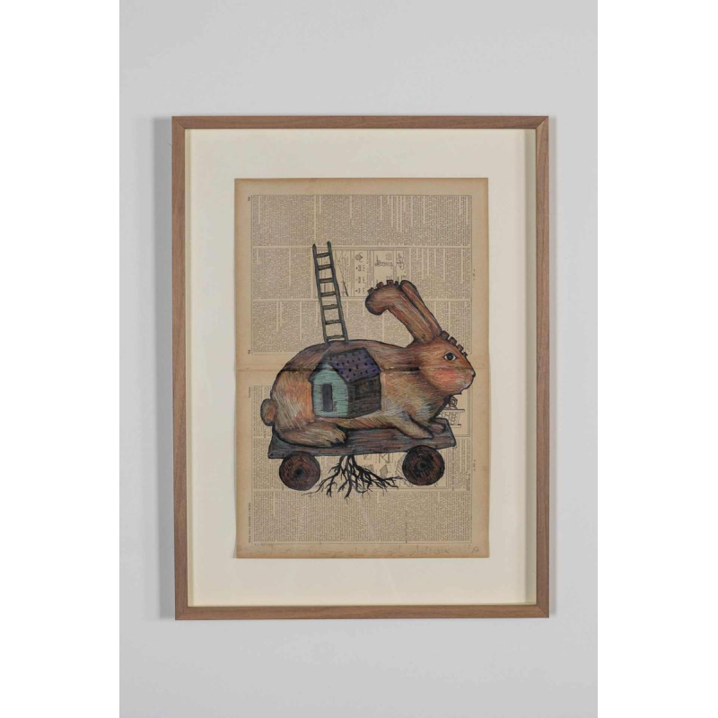 Once upon a time, Bilal Bahir, series of 5 works, mixed media on paper, 2020