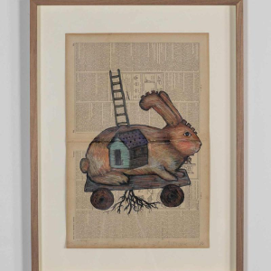 Once upon a time, Bilal Bahir, series of 5 works, mixed media on paper, 2020