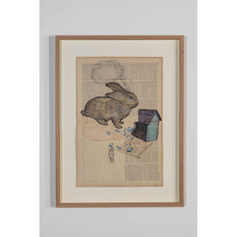 Once upon a time, Bilal Bahir, series of 5 works, mixed media on paper, 2020