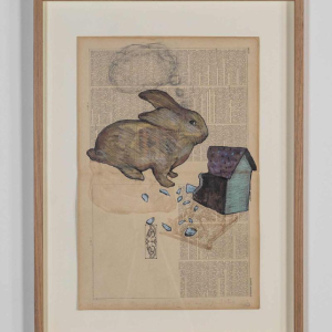 Il était une fois, Bilal Bahir, série de 5 uvres, technique mixte sur papier, 2020