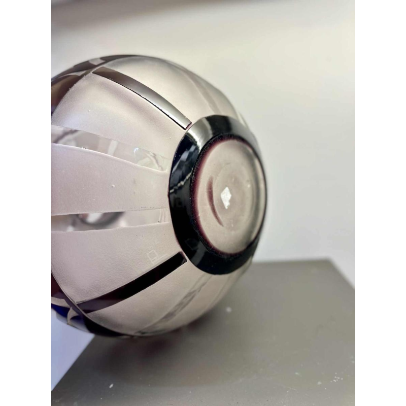 Delatte, rare Art Deco acid-etched vase, mauve lined 1925