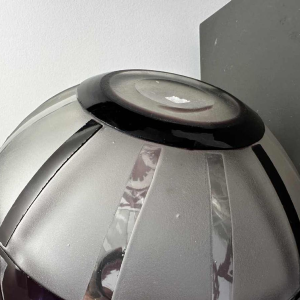 Delatte, rare vase Art Déco dégagé à l'acide, doublé mauve 1925