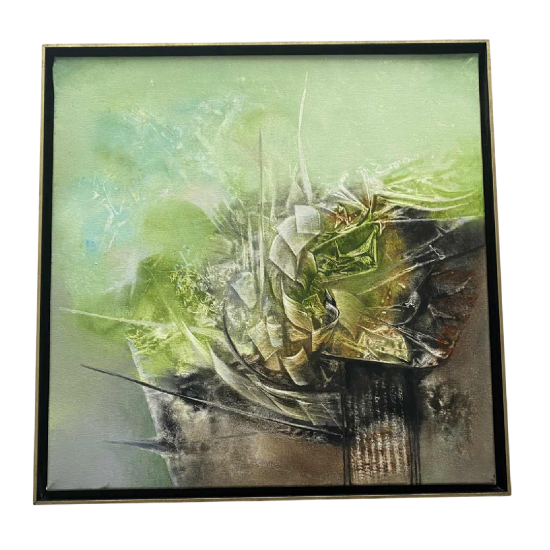 Jacques Zimmermann, tableau abstrait, peinture huile sur toile