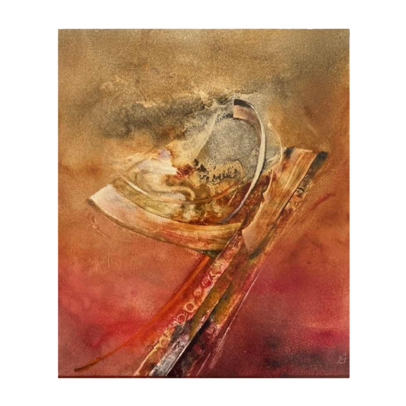 Jacques Zimmermann, abstract painting, oil on paper N°26