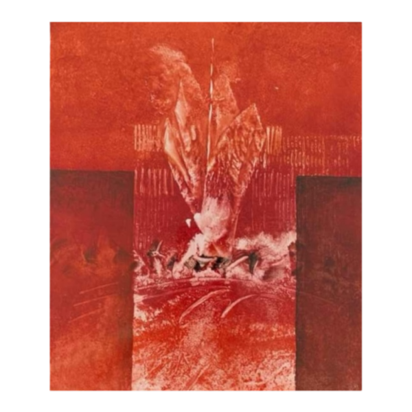 Jacques Zimmermann, peinture abstraite, huile sur papier N°32