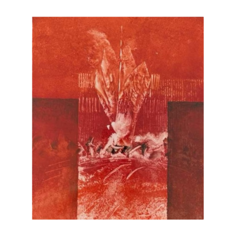 Jacques Zimmermann, abstract painting, oil on paper N°32