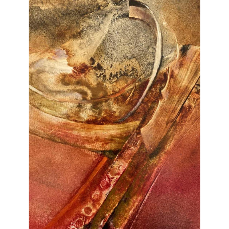 Jacques Zimmermann, peinture abstraite, huile sur papier N°26