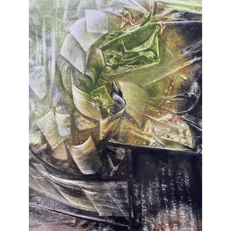 Jacques Zimmermann, tableau abstrait, peinture huile sur toile