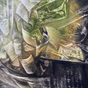 Jacques Zimmermann, tableau abstrait, peinture huile sur toile