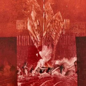 Jacques Zimmermann, peinture abstraite, huile sur papier N°32