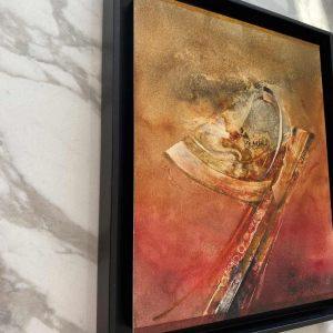 Jacques Zimmermann, abstract painting, oil on paper N°26