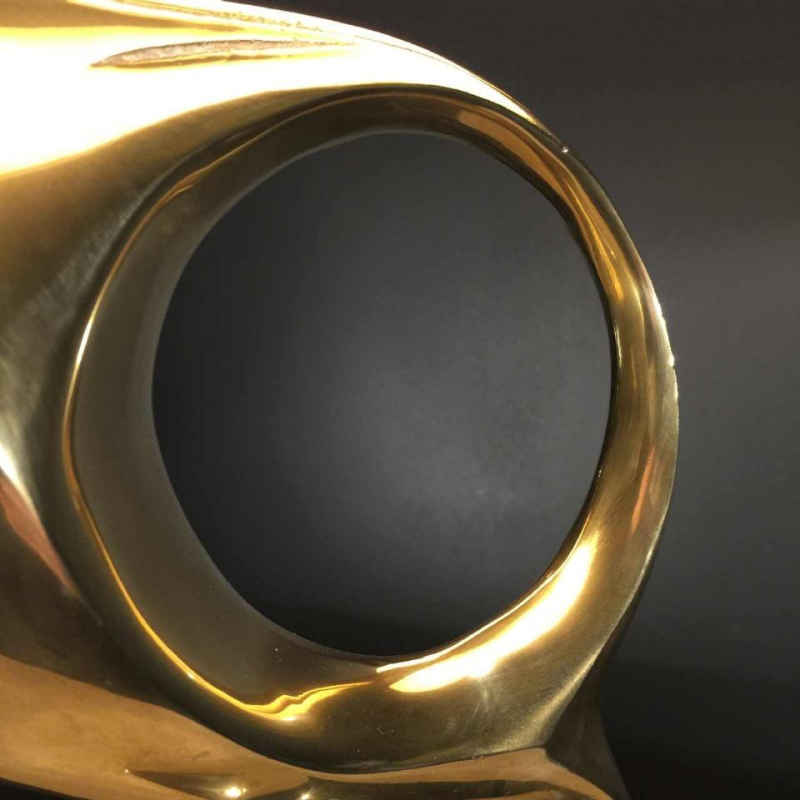 Lampe à poser / sculpture, poisson / oiseau, bronze et laiton, Design 1960