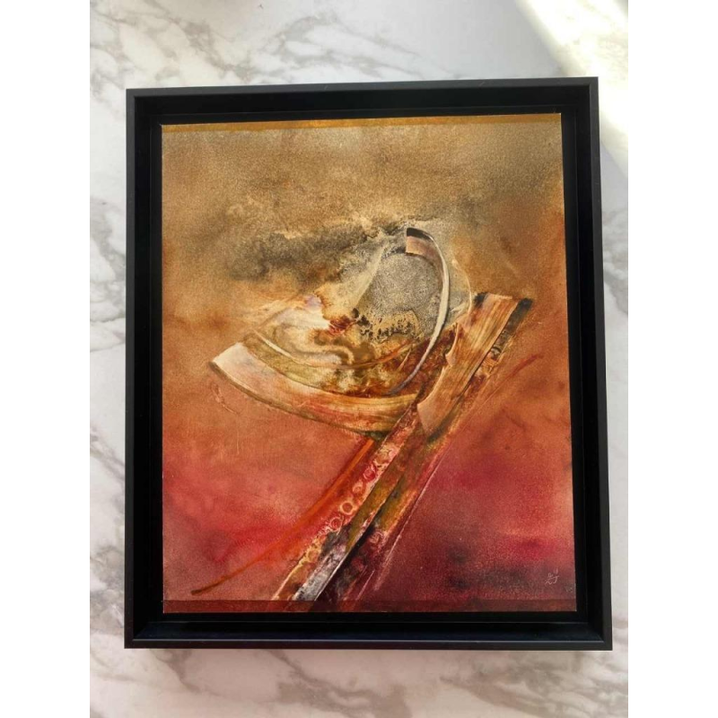 Jacques Zimmermann, peinture abstraite, huile sur papier N°26